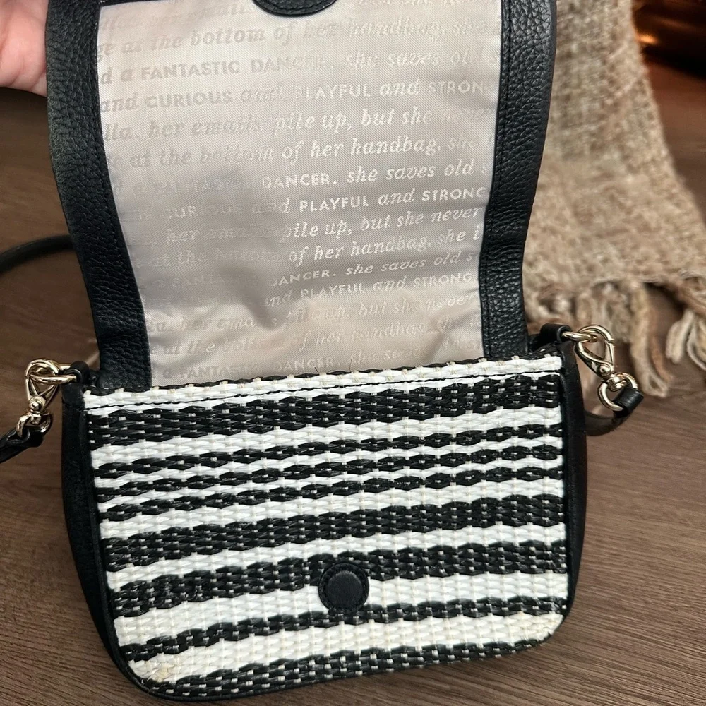 kate spade Black Pebbled Leather Crossbody with Contrast Stitching